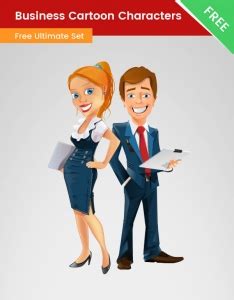 Business Cartoon Characters PNG - Vector Characters