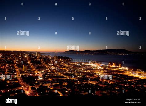 Golden gate bridge at sunset aerial view, san francisco hi-res stock ...