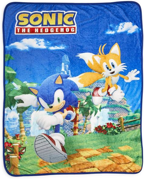 Buy JUST FUNKY Sonic The Hedgehog Sonic & Tails Large Fleece Throw ...