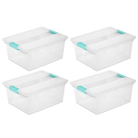 Sterilite Plastic Stackable Storage Bin w/Clear Latch Lid & Reviews ...