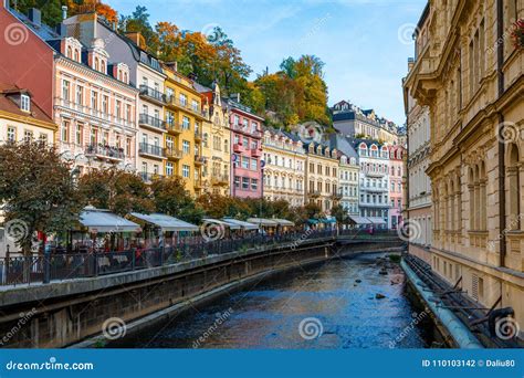 Architecture of Karlovy Vary Karlsbad, Czech Republic. it is T ...