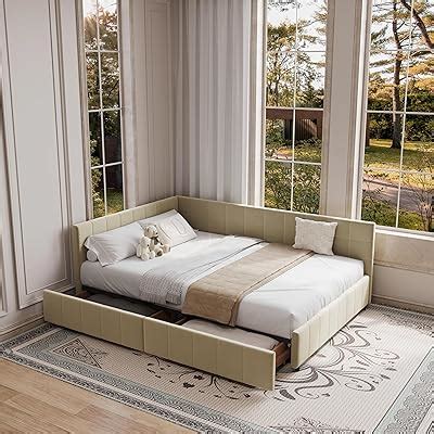 DEINPPA Full L-Shape Corner Bed Frame with 2 India | Ubuy