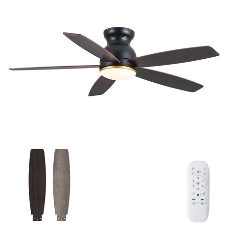 Amazon.com: Kayleik 52 Inch Low Profile Ceiling Fans with Lights, Black ...