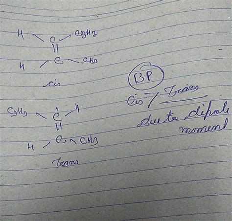 Q4 Draw cis and trans structure for Hex-2-ene. Which isomer will have ...