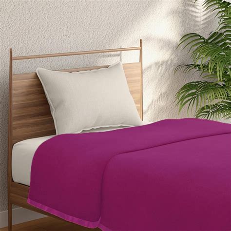 Buy PORTICO Serenity Purple Solid Cotton Single Blanket from Portico at ...
