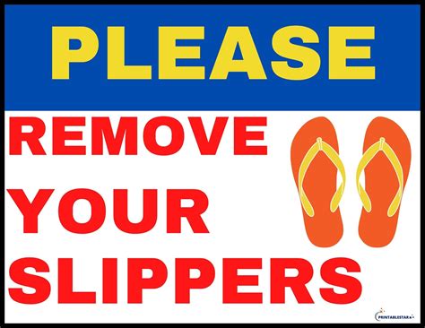 Remove Your Slippers Sign | FREE Download