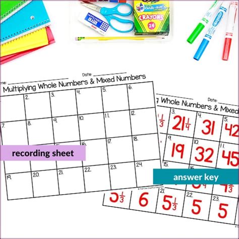 Math Multiplying Mixed Numbers with Models 5th Grade 的图像结果