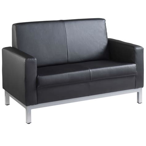 COMO Contemporary 2 Seat Black Faux Leather Office Sofas