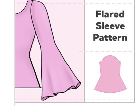 Flared Sleeve Sewing Pattern Mix & Match Add on Sleeves Digital PDF ...