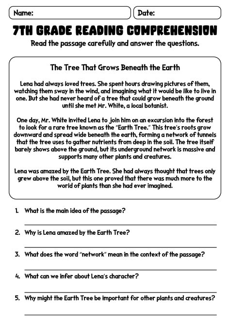 19 Reading Comprehension Worksheets 7th Grade - Free PDF at worksheeto.com