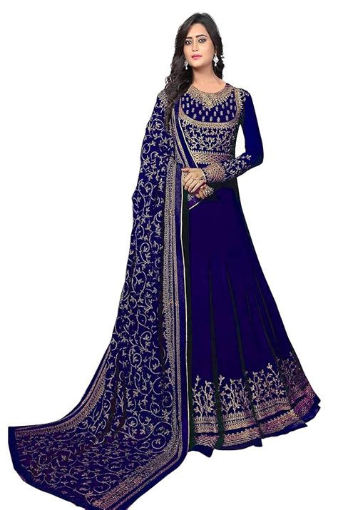 Buy Ethnic Yard Women's Georgette Semi Stitched Anarkali Gown (SSEY ...