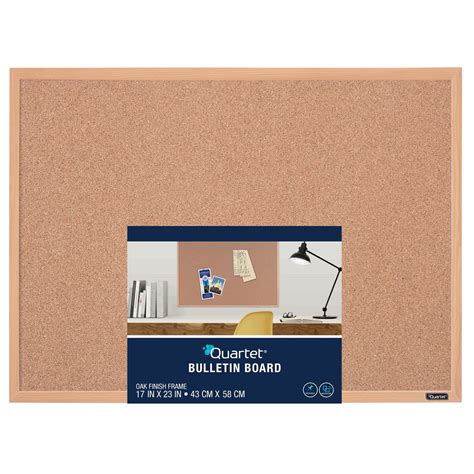 Quartet Bulletin Board, Wooden Frame, Cork, 23x17 inches