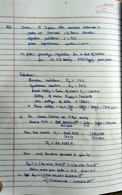 Electrical Machines Assignment 4 Part 2 - Sstc S,Soa nati 3 Date ...