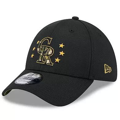 Men's New Era Black Colorado Rockies 2024 Armed Forces Day 39THIRTY ...