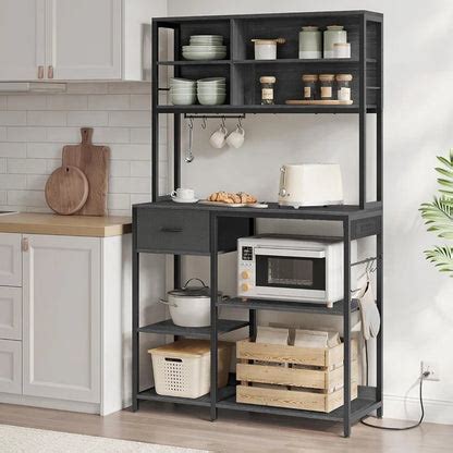 Kitchen Rack: Coffee Stand with Adjustable Storage Shelves, Bakers Rac ...