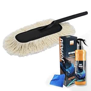 Jopasu Car Duster Brush with Dry Wash Combo Pack for Waterless Car Care ...