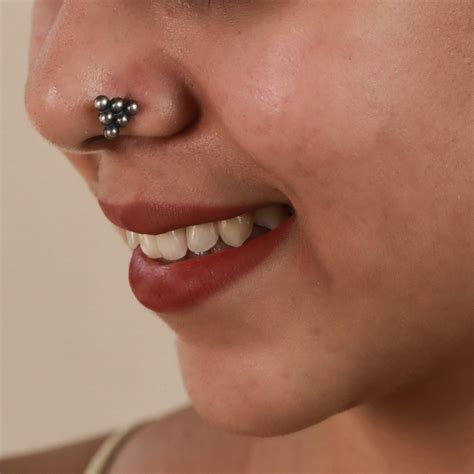 Pyramid Nose Pin by House of Aadyaa - Authentic 92.5 Silver Jewelry