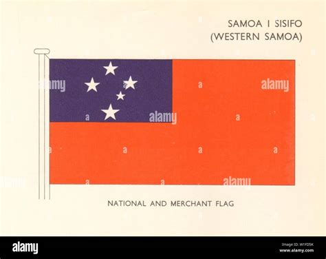 WESTERN SAMOA FLAGS. Samoa I Sisifo National and Merchant Flag 1968 old ...