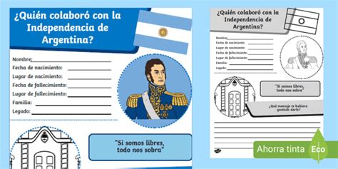 ¿Quién colaboró con la Independencia Argentina?- Guía de trabajo