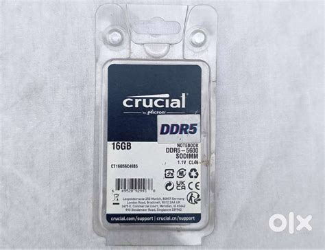 DDR5-5600 Mhz 16GB RAM Crucial laptop DDR 5 RAM - Computers & Laptops ...