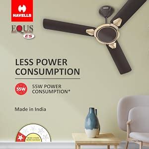 Buy Havells 1200mm Equs ES Ceiling Fan | Premium Finish, Decorative Fan ...