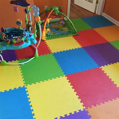 FlooringInc Kids Interlocking Play Area Mat, Rainbow Foam Tiles 2ft x ...