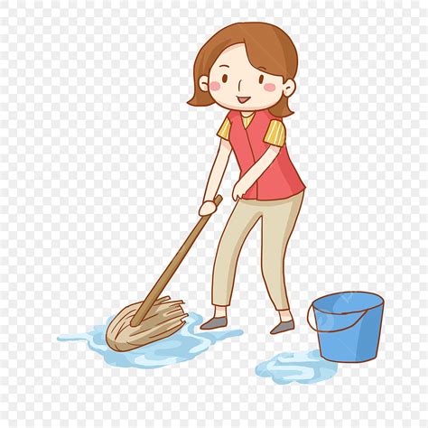 Mop Bucket PNG Image, Volunteer Community Service Mopping The Floor ...