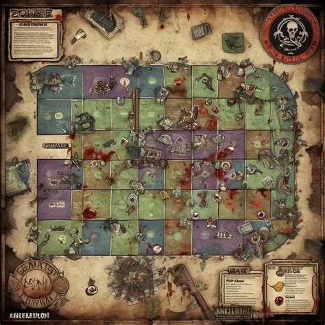 Zombie Survival Board Game Map Design | Stable Diffusion Online