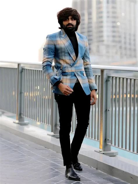 Modest Blue Color Men's Double Breasted Blazer - VJV Now - India
