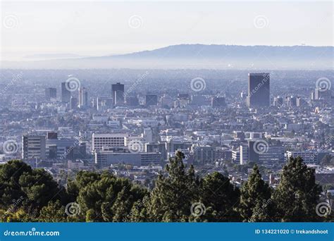 Los Angeles Mid City Morning Skyline View Stock Photo - Image of ...