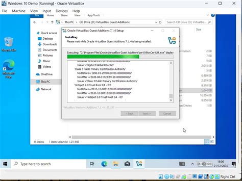 Additions VirtualBox 的图像结果