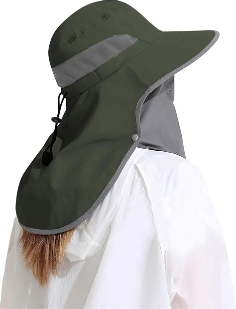 Amazon.com: Outdoor Sun Hat Detachable Neck Face Flap UPF 50+UV ...