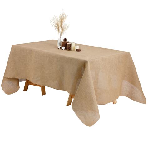 Amazon.com: Natural Burlap Rectangle Tablecloth Farmhouse Burlap ...