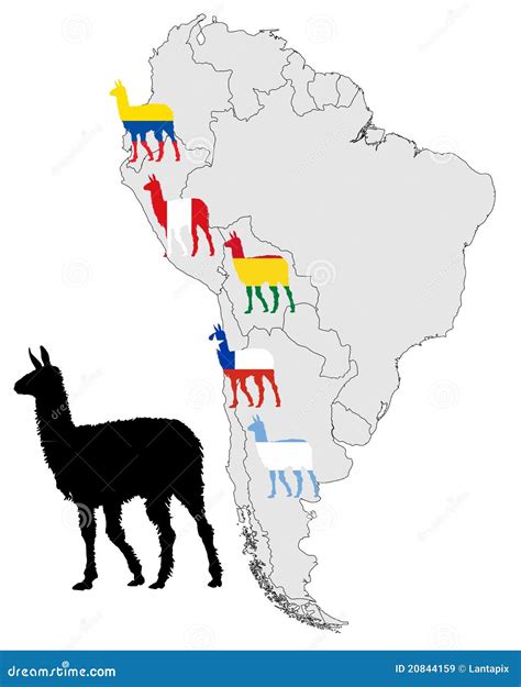 Llama range map stock vector. Illustration of color, animal - 20844159