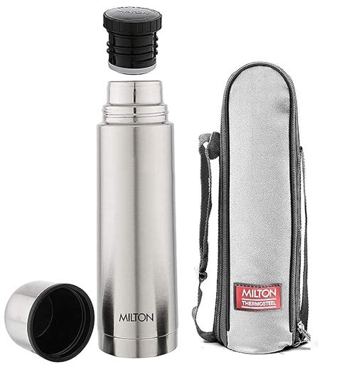 Milton Plain Lid 1000 Thermosteel Water Bottle 1 LTR, 24 Hr Hot and ...