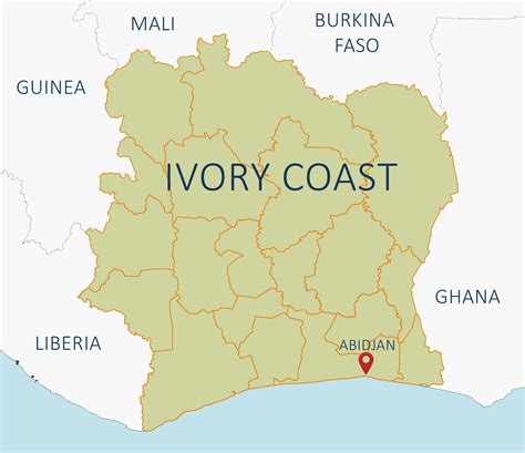 Map Of Ivory Coast Africa