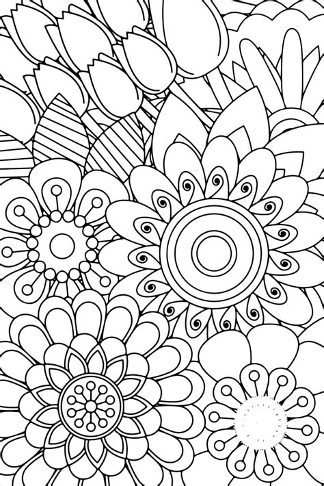 Mindful relaxation flowers adult coloring book positive affirmations ...