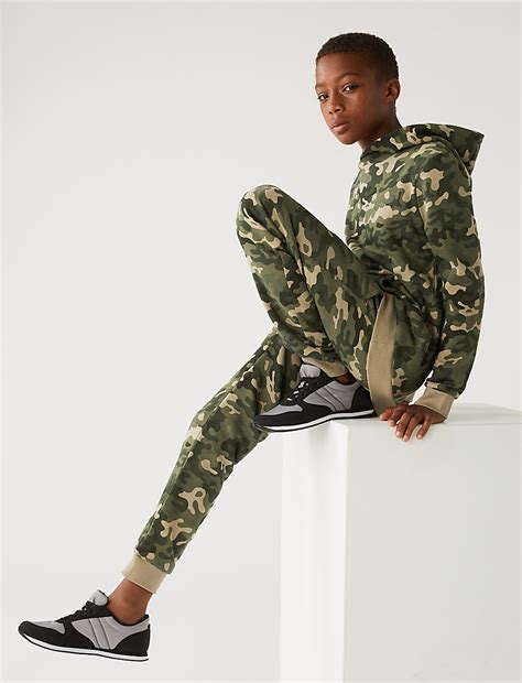 Buy Cotton Rich Camouflage Joggers at Marks & Spencer