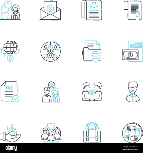 Trading company linear icons set. Importing, Exporting, Distribution ...