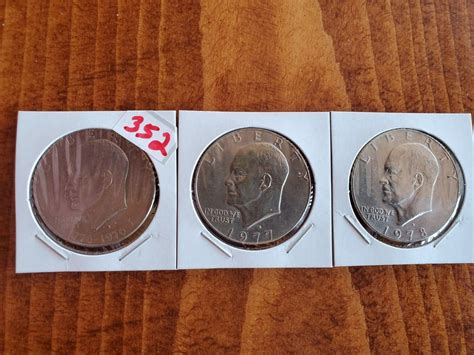 1976, 1977, 1978 EISENHOWER DOLLAR COINS - DATED 1776-1976