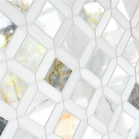 Multi Color Marble Diamond Mosaic Backsplash Tile