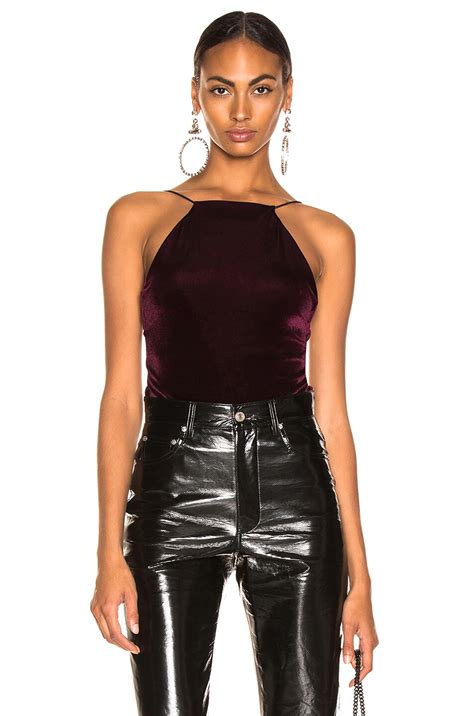 ALIX NYC Dyer Velvet Bodysuit in Merlot | FWRD