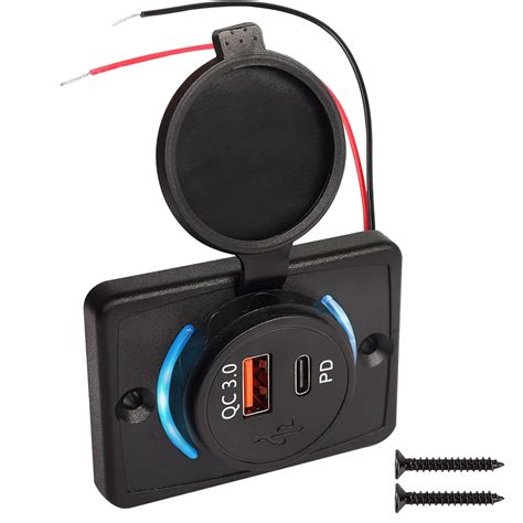 RV USB Outlet, 12 Volt Wall Outlet With 18W PD USB-C and Quick Charge 3 ...