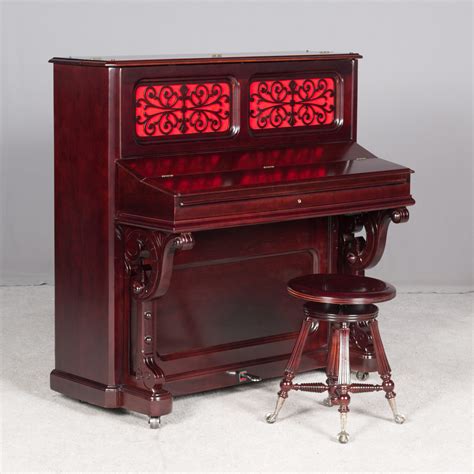 Rare W. P. Emerson Cottage Size Upright Piano-Forte - Antique Piano Shop