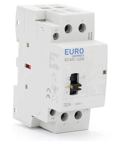 EURO CONTROLS Din Type 32 Amps 2 Pole Modular Power Contactor 220 Volt ...