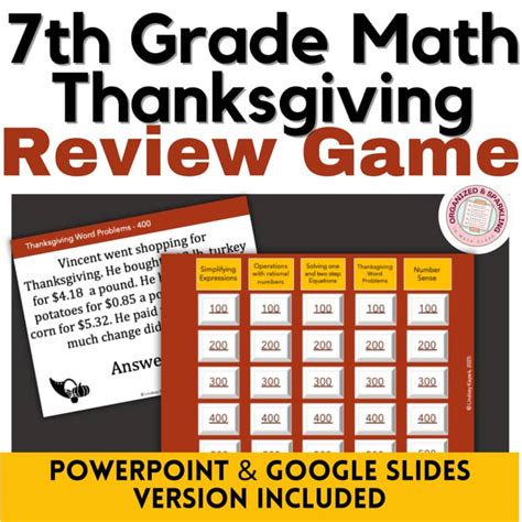 Image result for Thanksgiving 7th Grade Math