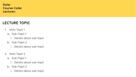 Image result for Note Taking Sample