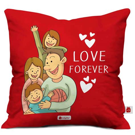 Family Love Forever Red Cushion Cover – Indigifts