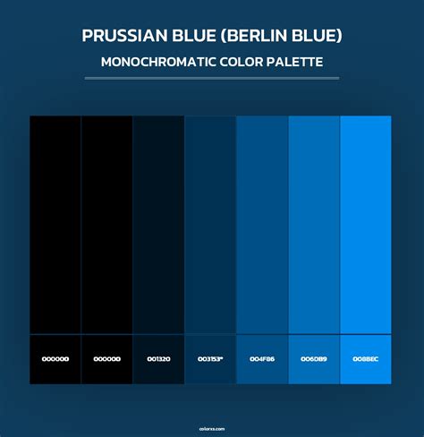 Prussian Blue (Berlin Blue) color palettes - colorxs.com