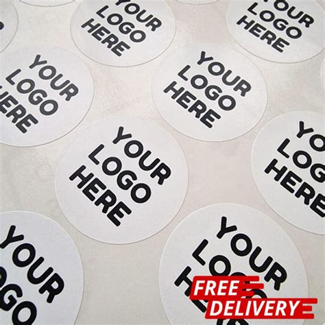 Personalised Logo sticker Labels, custom printed BUSINESS Round circular logo STICKER label
